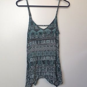 Green patterned tank top